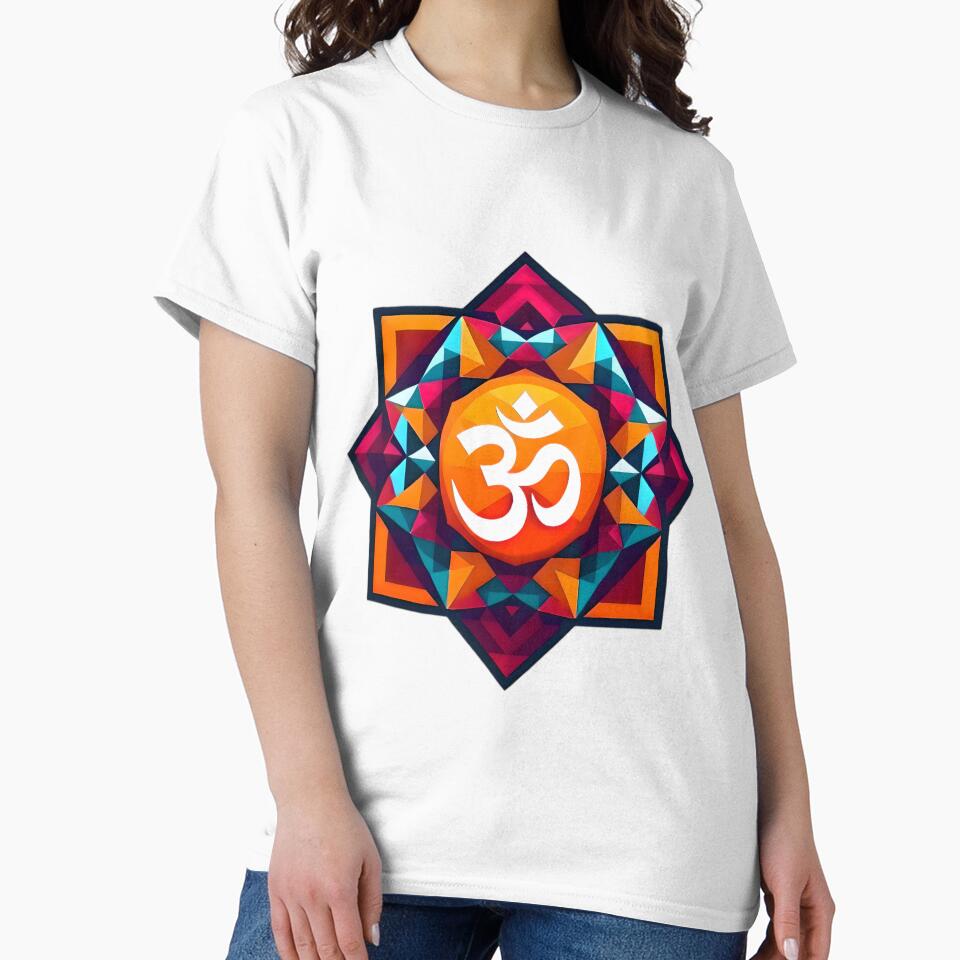 OM PEACE LOVE abstract geometric art Tshirts and print products by ZulryLifestyles