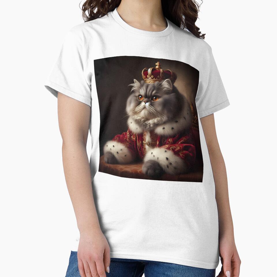 Sovereign cat with royal crown - Solemn art by davidromapixel