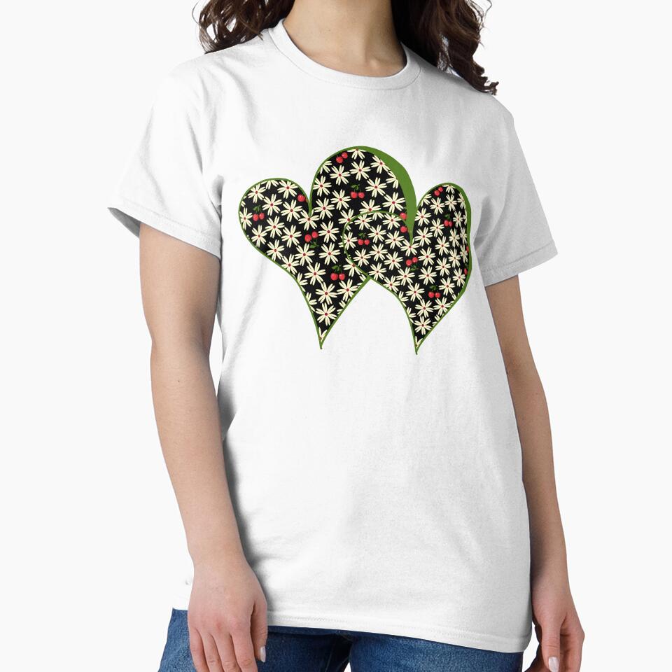 Retro Colorful Floral with Red Cherries Pattern Design by Raise2Shine