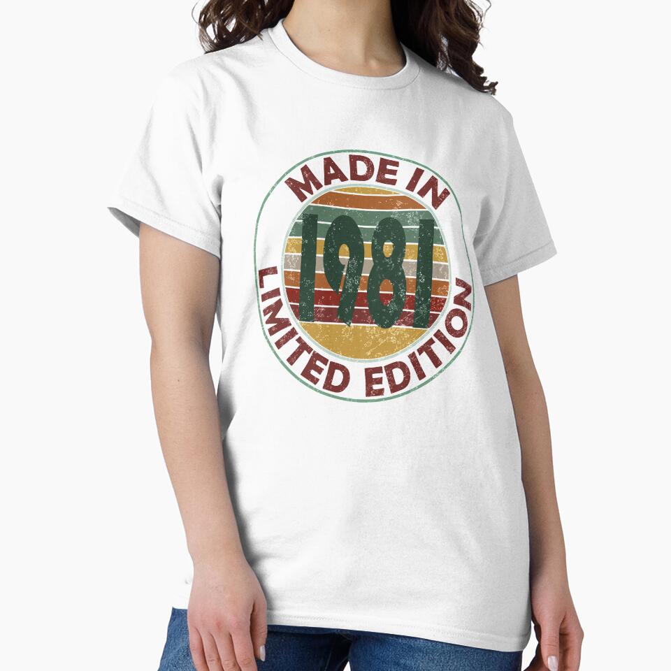Made In 1981 Limited Edition Retro Vintage by Qudkin