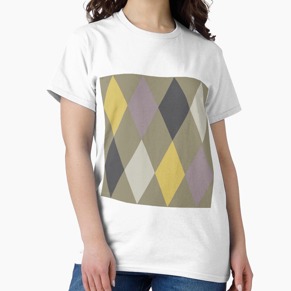 Diamond Pattern - Harlequin Pattern - Purple and Yellow by PopwheelArt