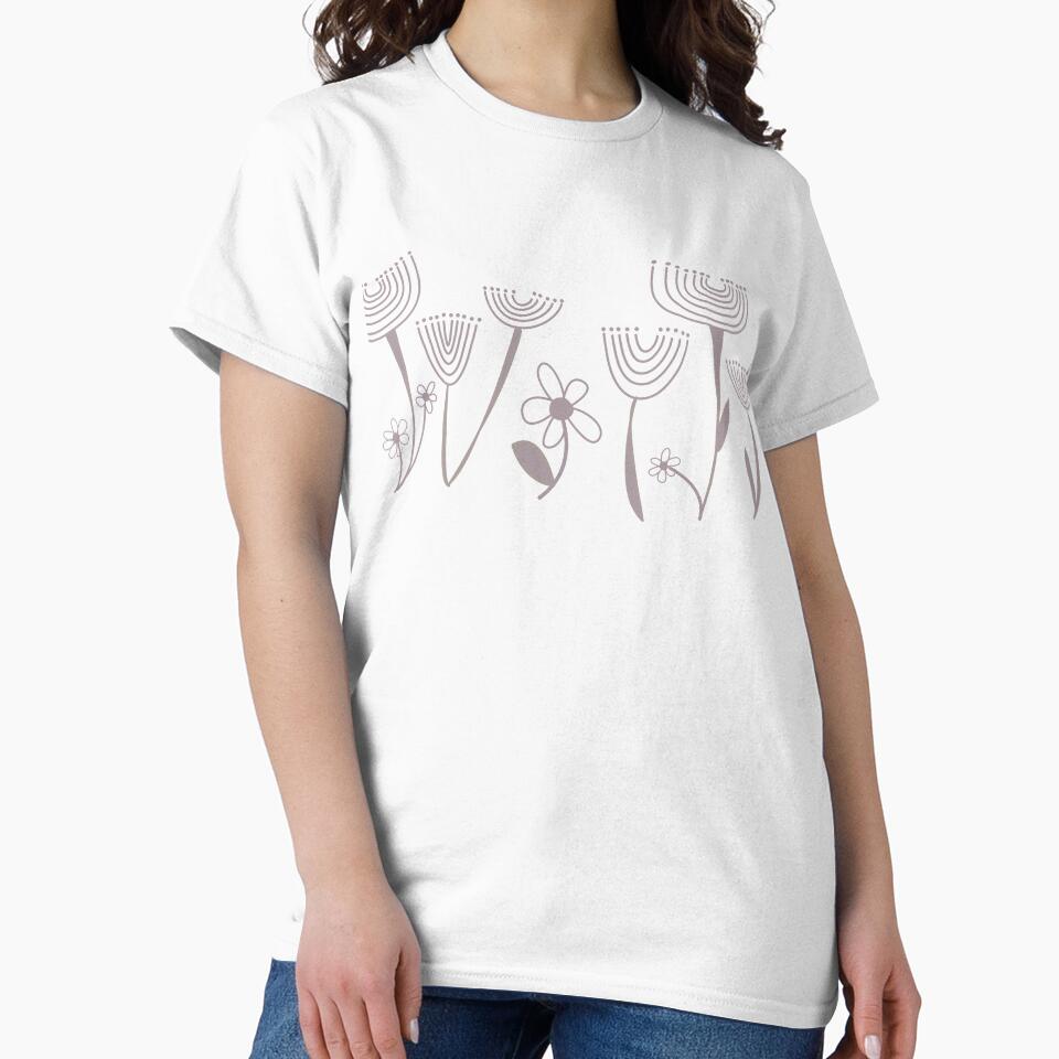Simple, abstract, artsy graphic linear flowers floral sketch - Caroline Laursen Original by Caroline Laursen