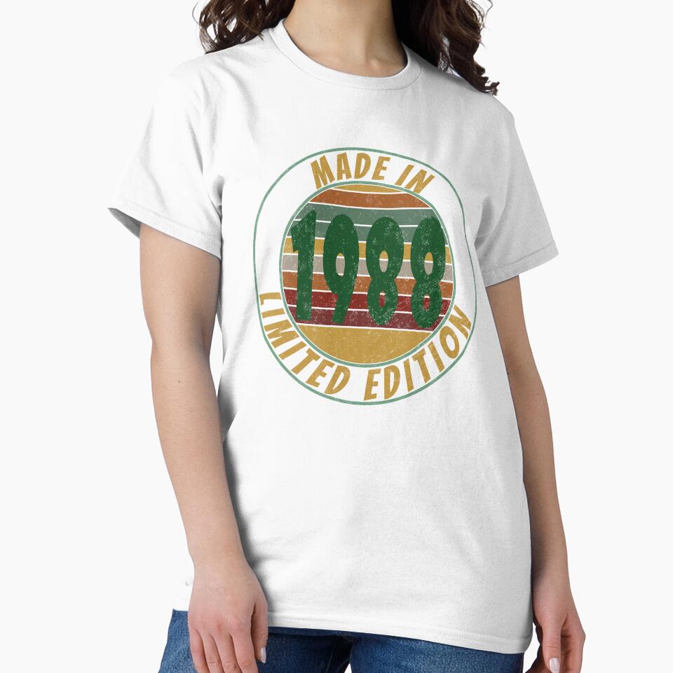 Made In 1988 Limited Edition Retro Vintage by Qudkin