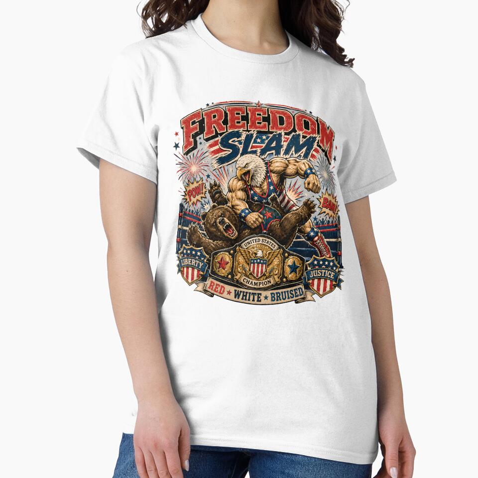Freedom Slam Patriotic Eagle Wrestling Shirt by Esu8y2