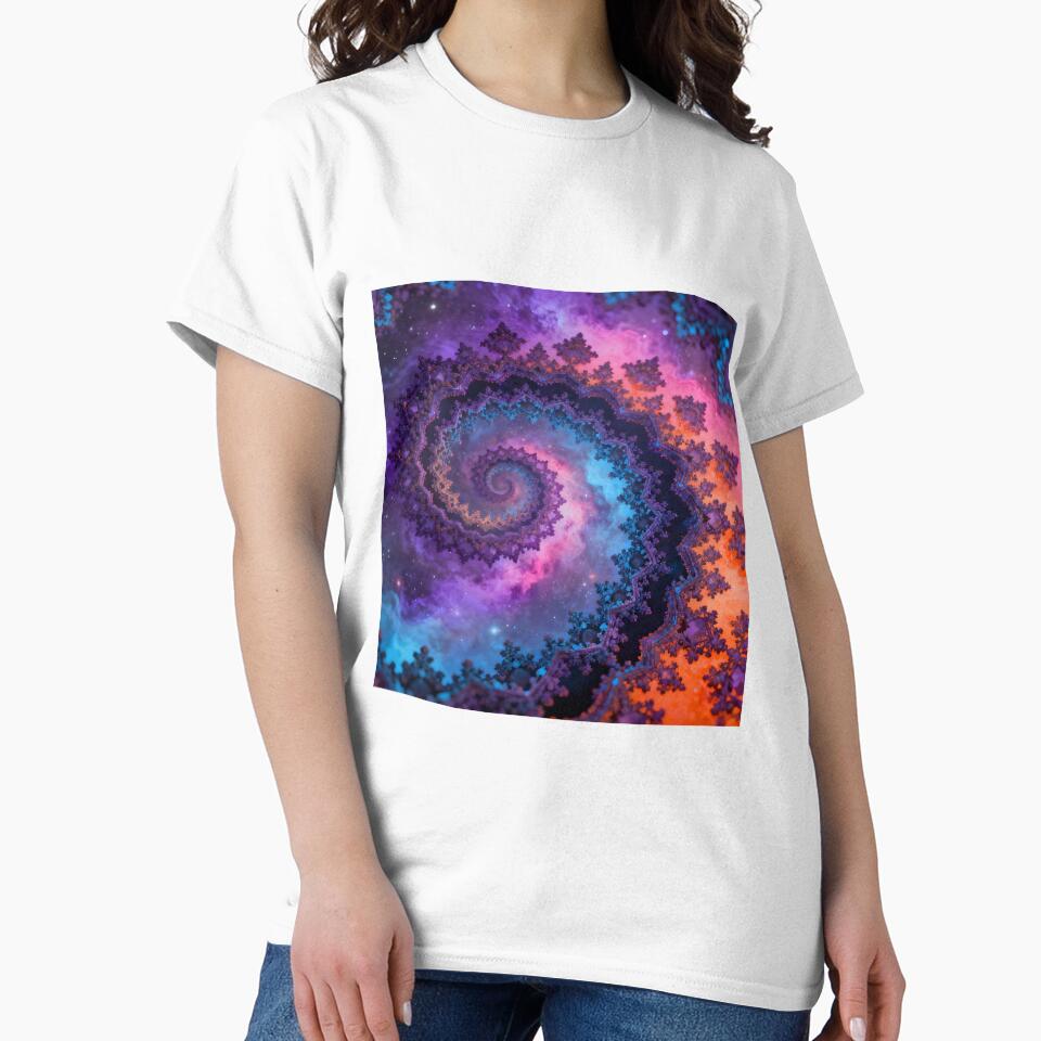 Galactic Fractal Spiral 8K | Aesthetic Neon Nebula Space Art | High-Res Cosmic Infinity Design by Badis  Mardessi