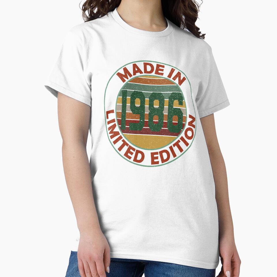 Made In 1986 Limited Edition Retro Vintage by Qudkin