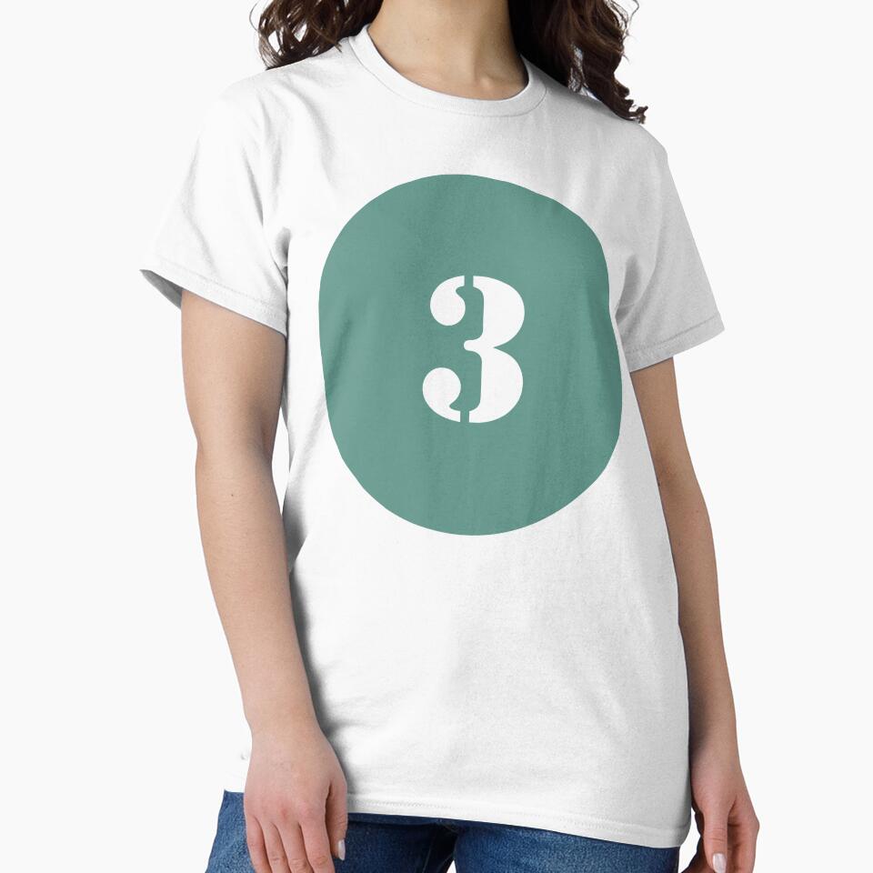 Number Three (3) in Green Circle by Ching Teoh