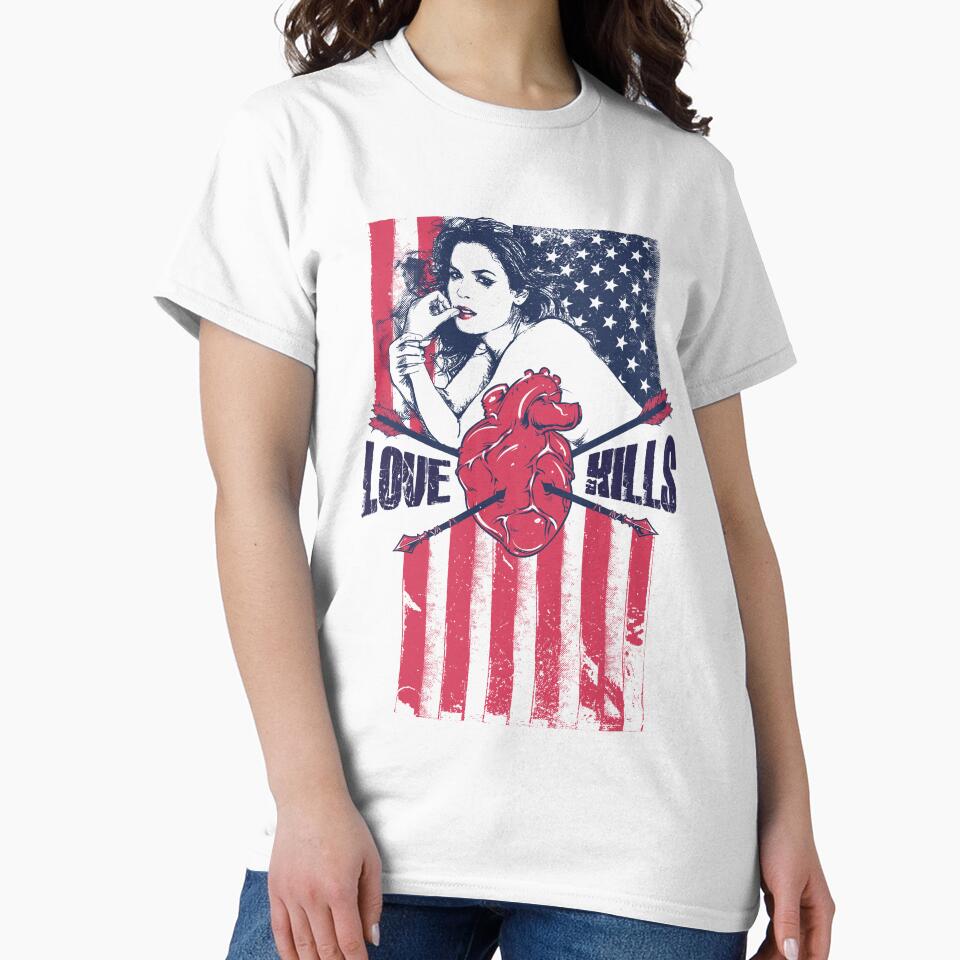 Retro Vintage American Flag T Shirt by PotionTees