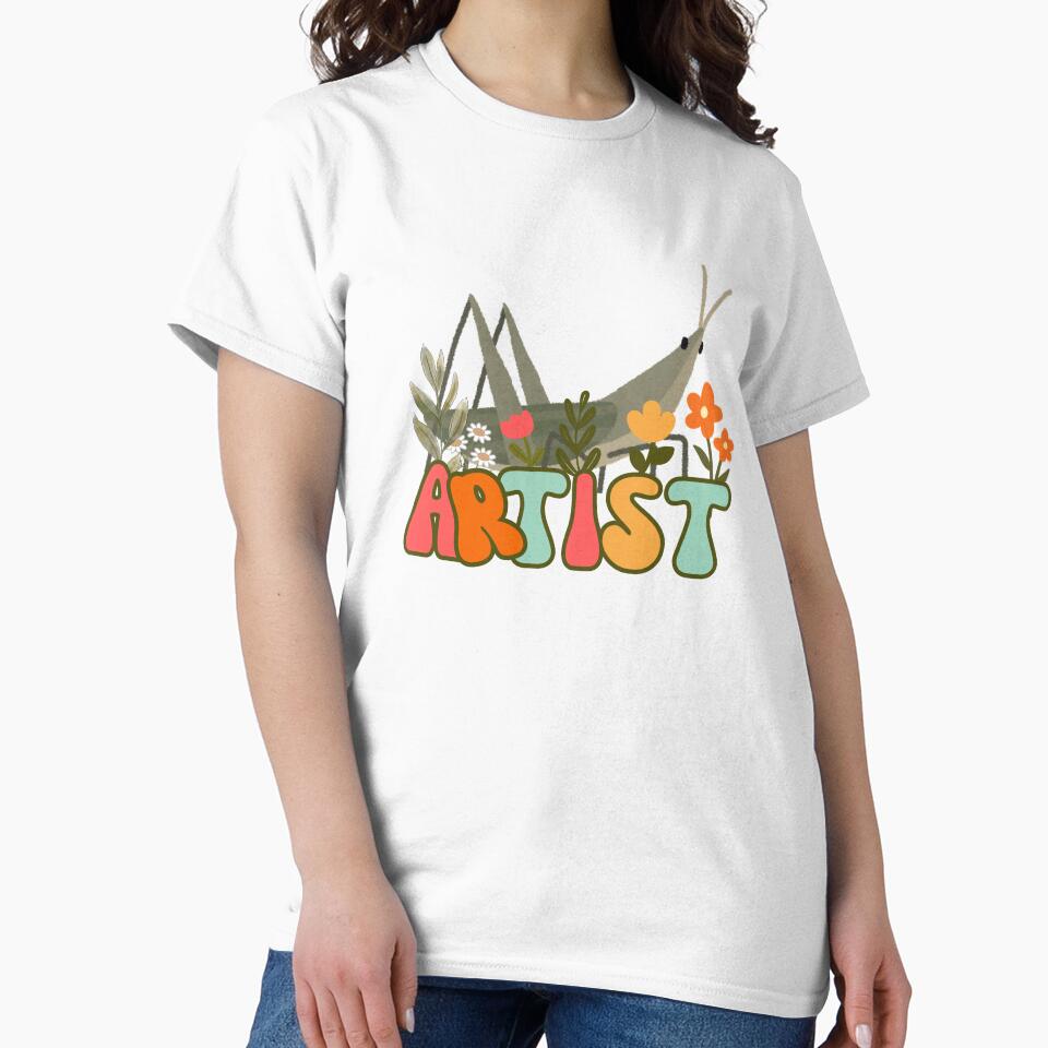 Grasshopper Retro Floral Artist by TheMysticNook