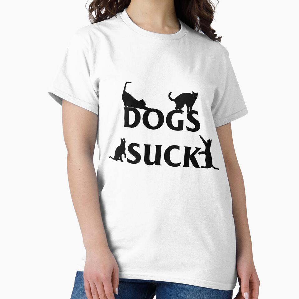 Dogs Suck Funny Cat Slogan by PopArtdom