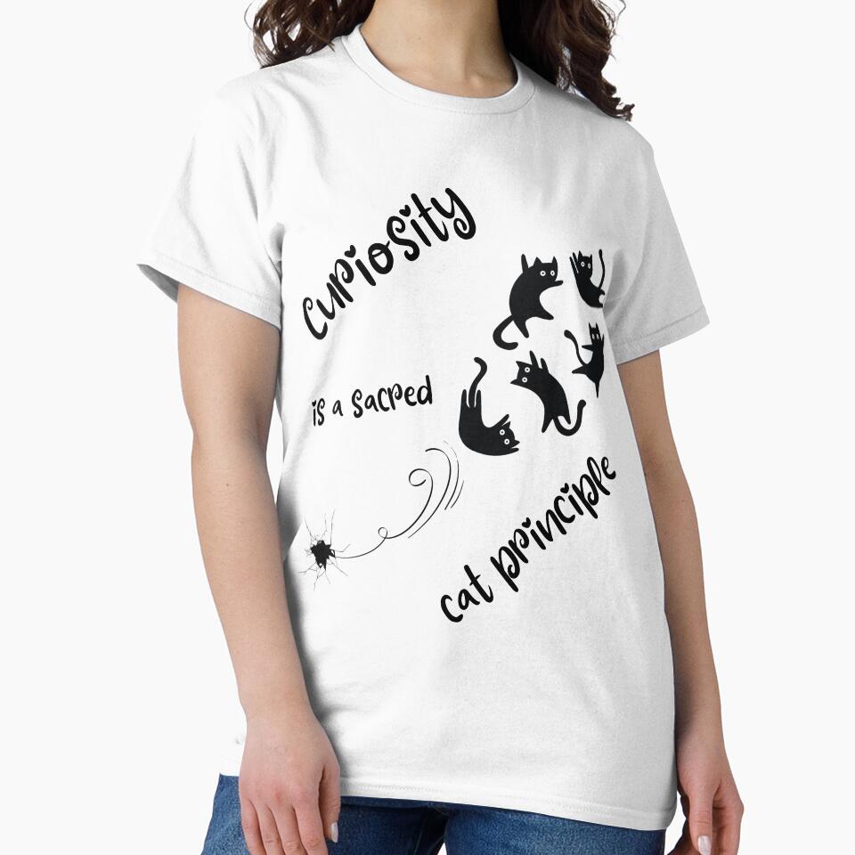 Curiosity Cats T-Shirt for Quirky Urban Pet Lovers by SmyrnaArtGalery