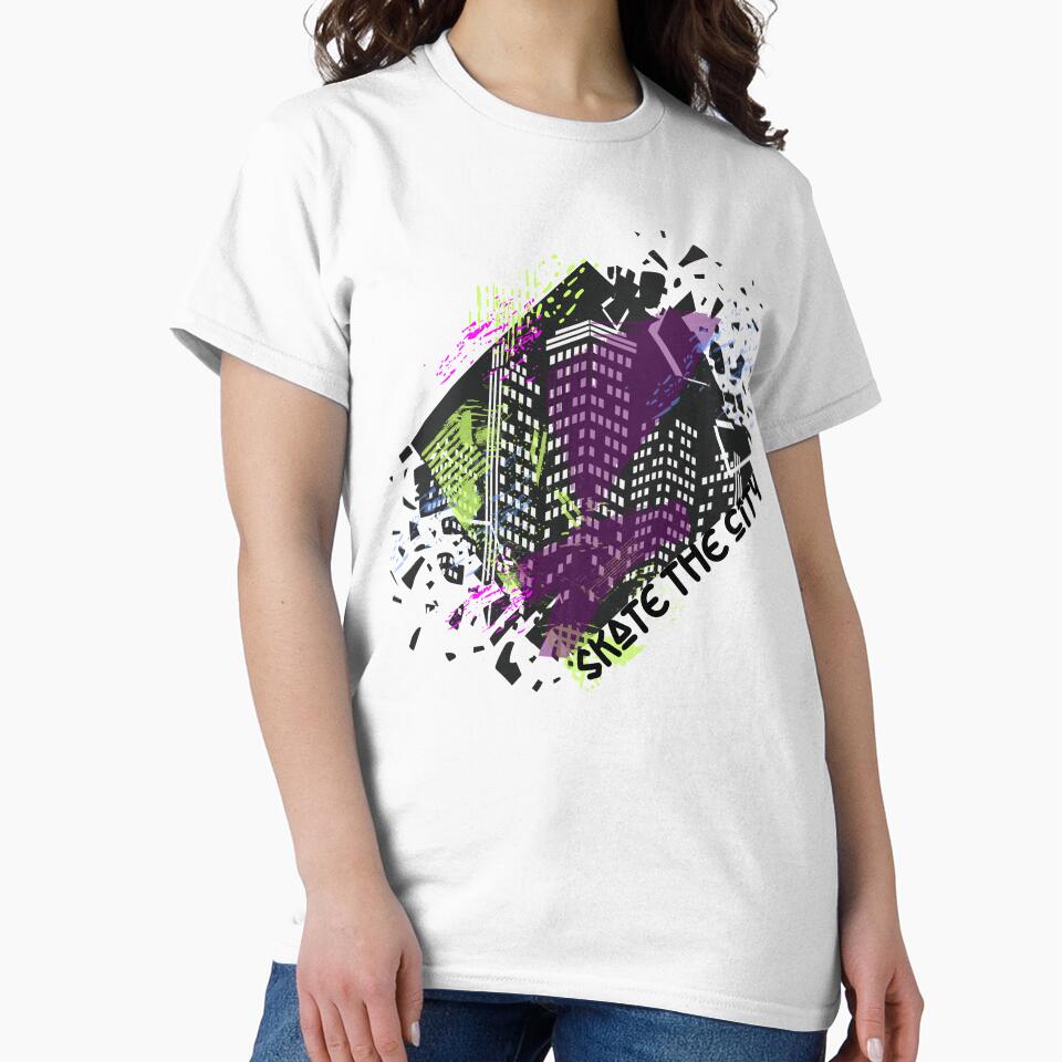 Dynamic urban cityscape featuring stylized high-rise buildings by GraphicComet