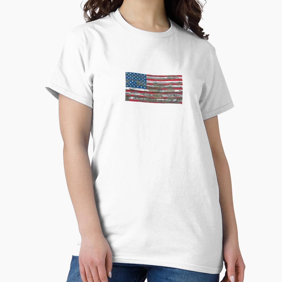 Flag of United States on Rough Wood Boards Effect by JeffBartels