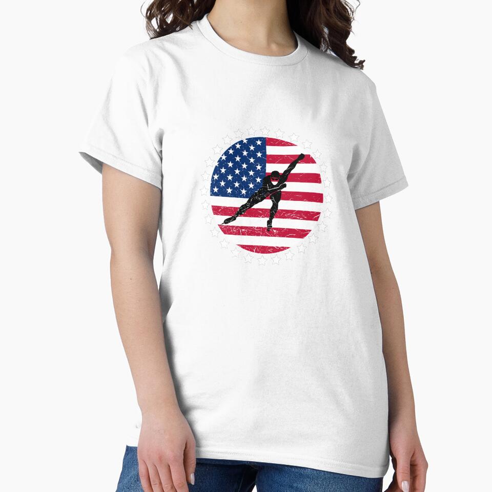 Patriotic Speed Skating Gifts – Speed Skater T Shirts and Accessories by SolarFlair Designs