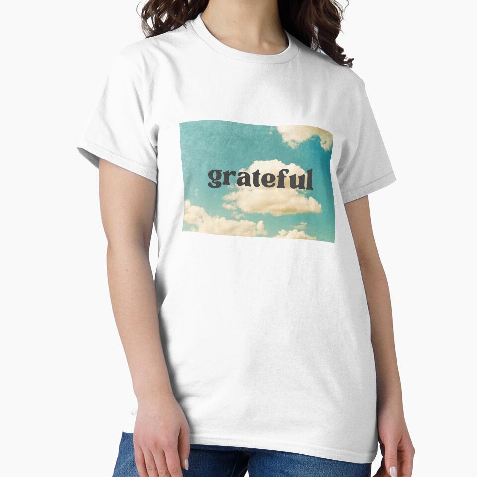 grateful attitude of gratitude blue skies and clouds by FreshSqueezedCo