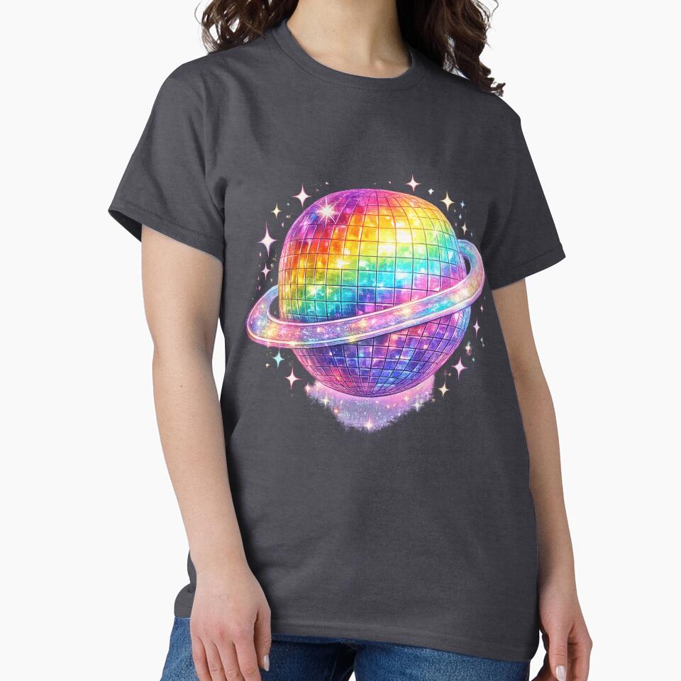 Rainbow Disco Planet Pride Design | LGBTQ Cosmic Galaxy Art | Colourful Space Pride Gift by ArtByTripti