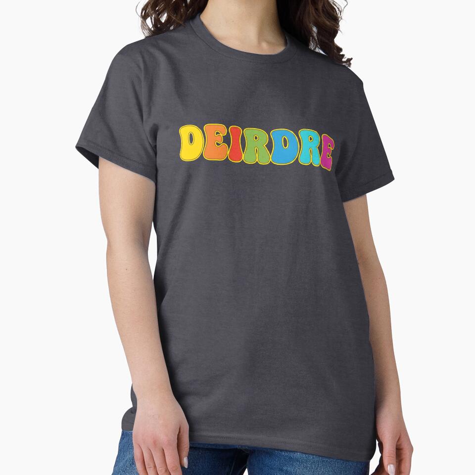 ❤️ Deirdre Personalized Name Wavy Retro Shirt, Coffee Mug, Sticker Gift by HelixPedia