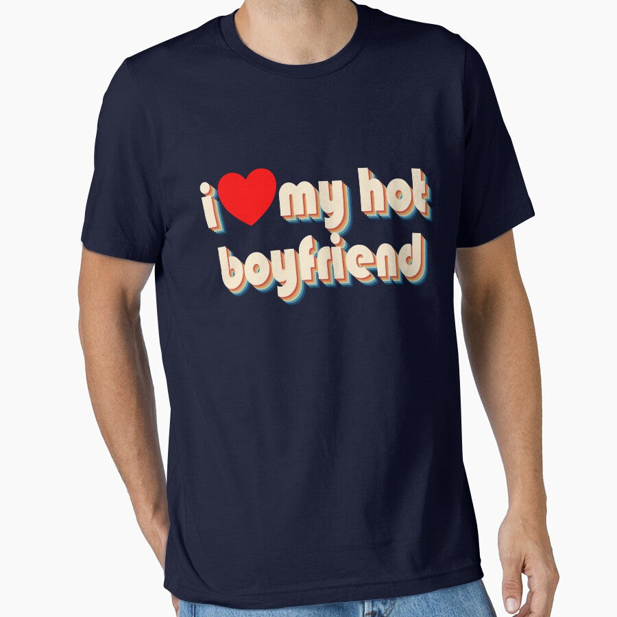I Love My Hot Boyfriend Heart Retro I Love My Hot Boyfriend Gear by DynamicDesign
