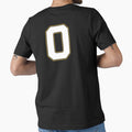 Jersey Number 0 / Player Shirt Number Zero (White with Gold Outline) by STUDIO-72