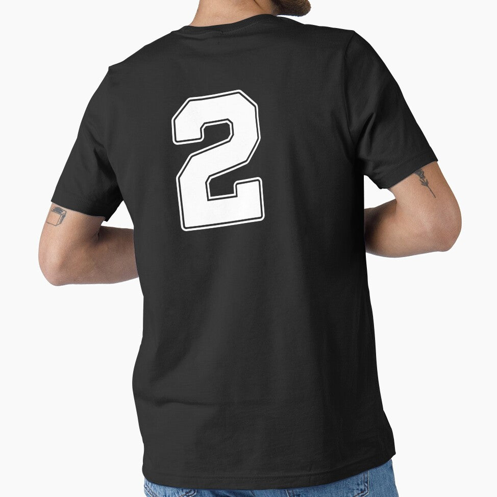 Jersey Number 2 / Player Shirt Number Two (White with White Outline) by STUDIO-72