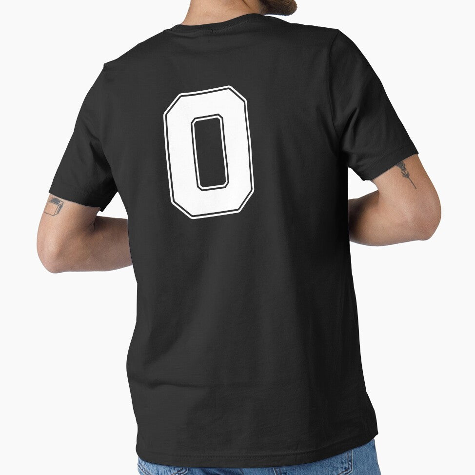 Jersey Number 0 / Player Shirt Number Zero (White with White Outline) by STUDIO-72