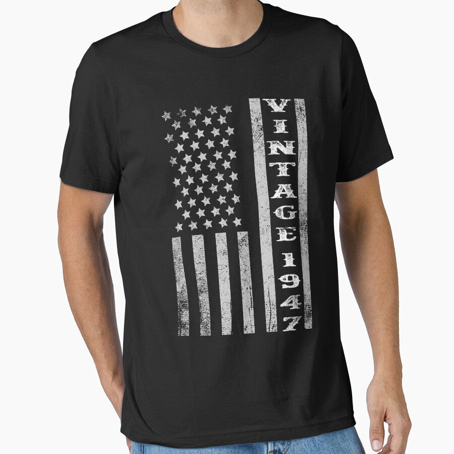 Vintage 1947 American Flag by Whimsical  Thinker