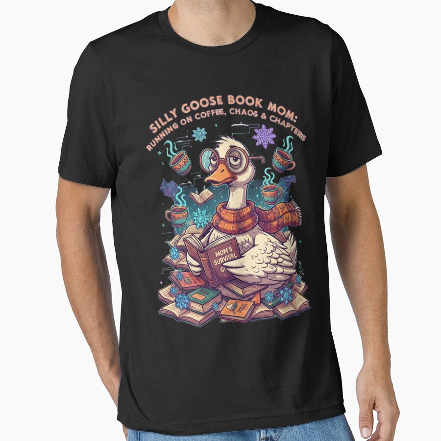 Silly Goose Book Mom Sticker – Chaos & Chapters Edition T-Shirt by GeniePixel