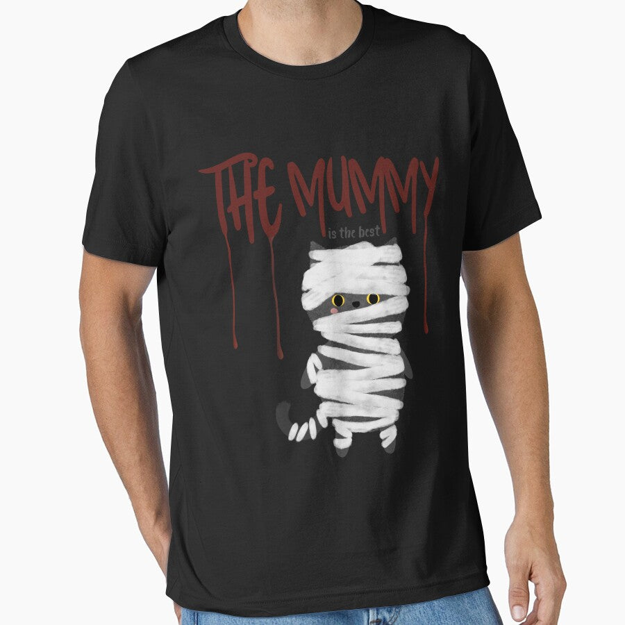 Mummy Cat T-Shirt – “The Mummy Is The Best” Halloween Tee by SmyrnaArtGalery