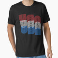 USA Retro Distressed Seventies Logo Red White Blue by SayAhh