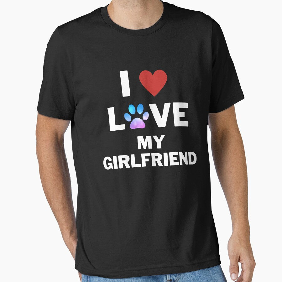 I Love Dog And My Girlfriend Cool couples Gift by Es4clhoting