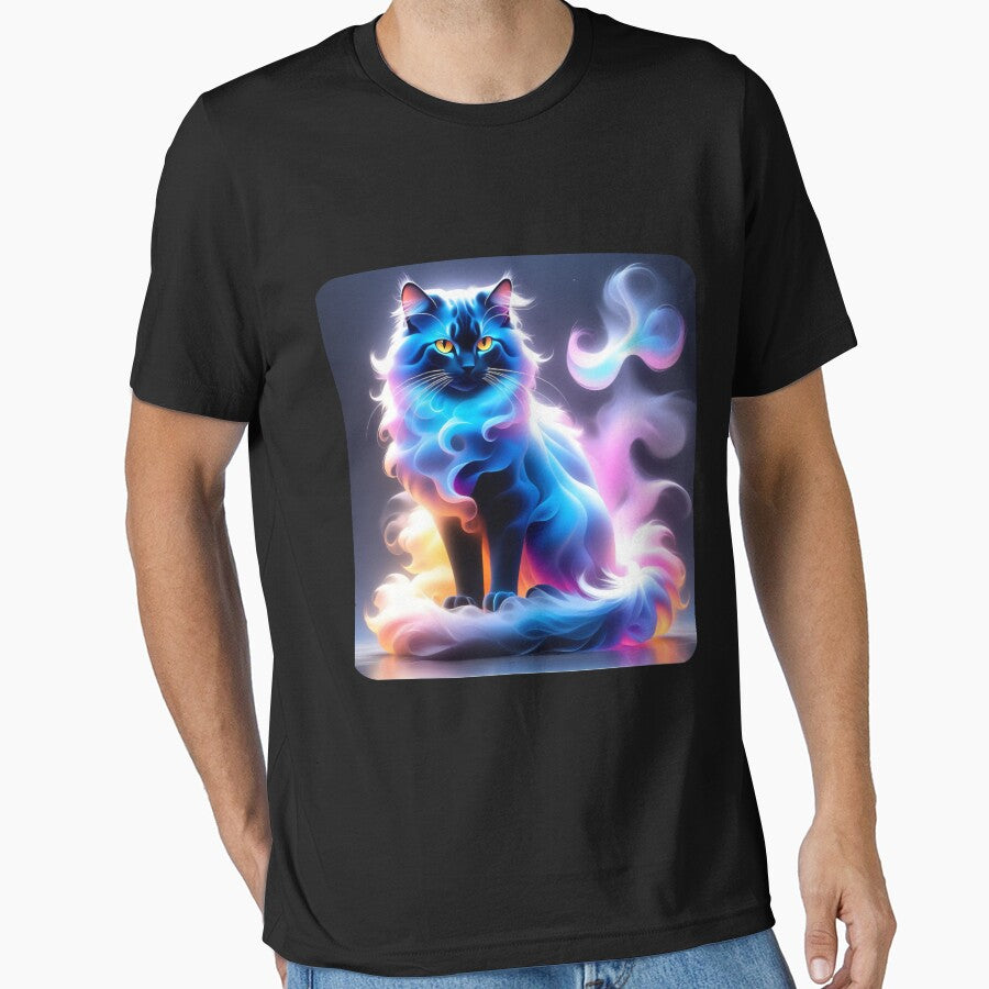Cat with colorful smoke effect - Smoky Cat 2 by Toms Tee