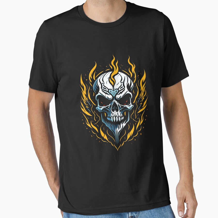 Flaming Skull with Piercing Gaze by NordicBadger