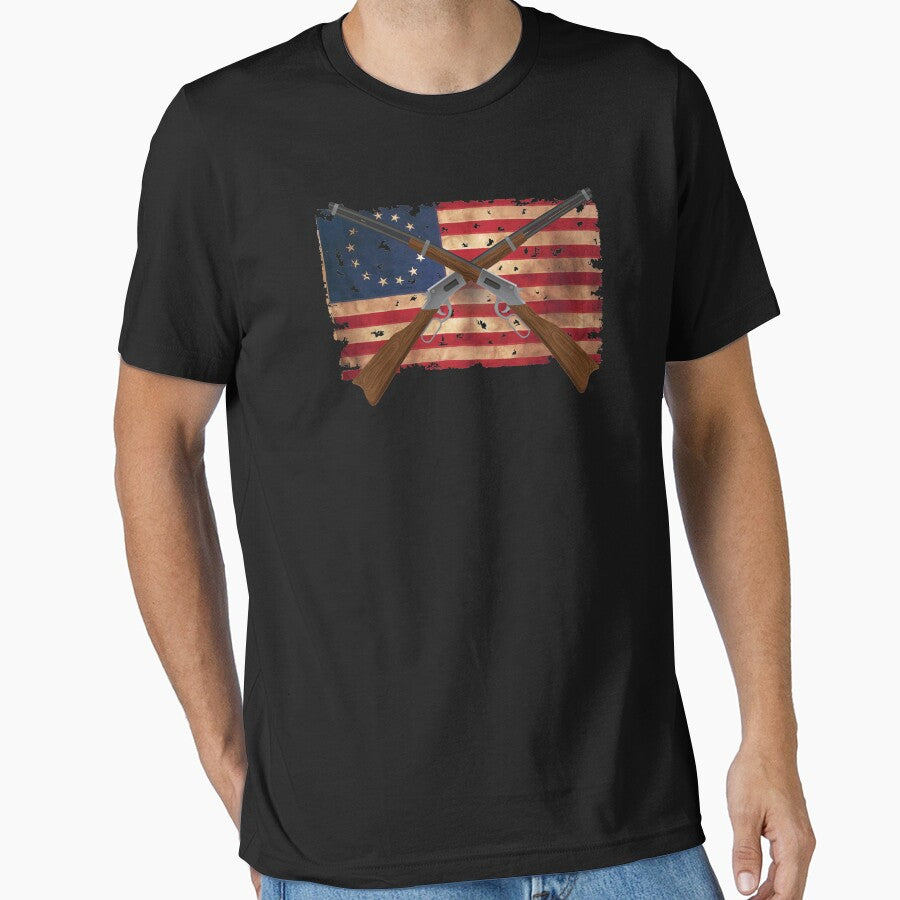Crossed Rifles Over American Flag Patriotic design by jakehughes2015