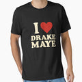 I Love Drake Maye T-Shirt – Bold Heart Graphic – Funny Minimalist Love Tee by johnExpress02