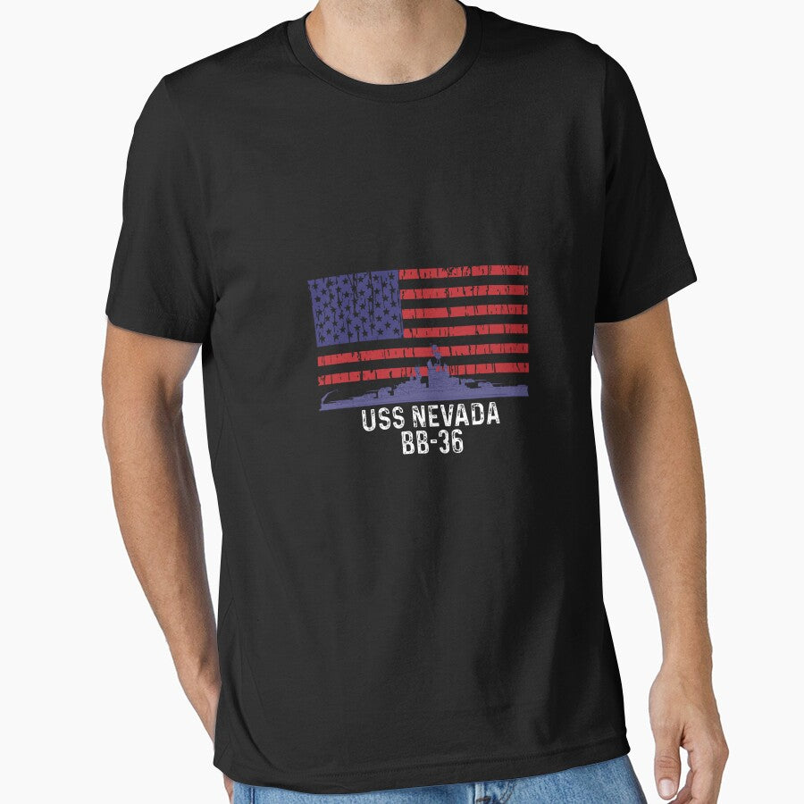 USS Nevada BB36 Battleship Vintage American Flag by maximjki