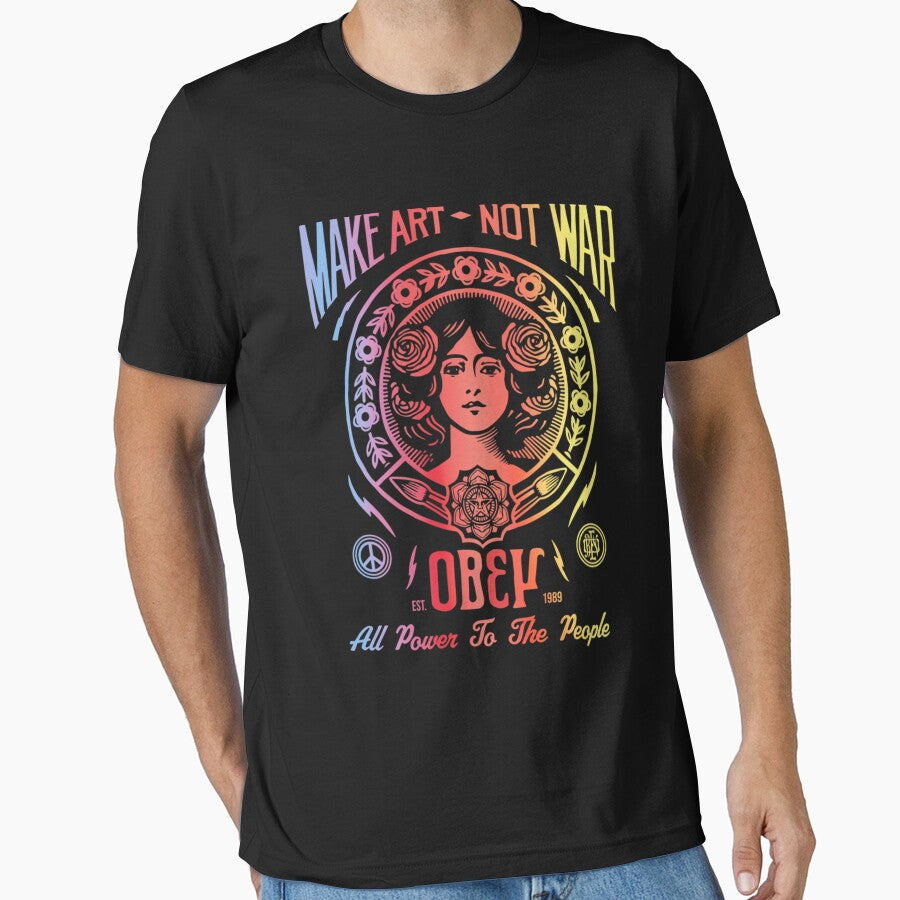 Obey Merch Obey Make Art Not War Boxy Black by AlpaPillai21