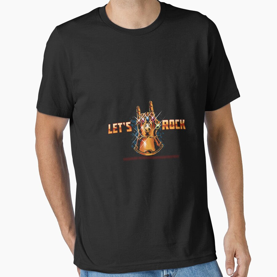 Lets Rock T-shirt, Infinity Gauntlet Tee, InfinityTee, Rock music by Remember-When