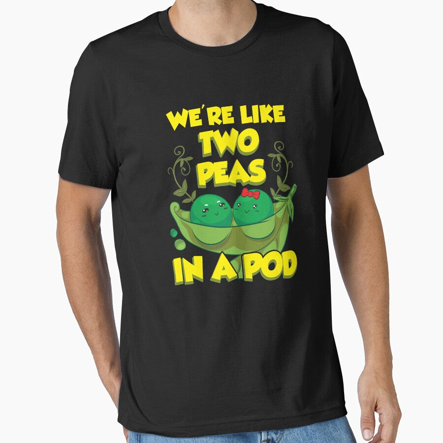 Cute We're Like Two Peas In a Pod Funny Food Pun by perfectpresents