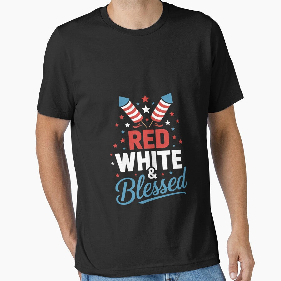 Red White & Blessed 4th Of July Apparel, American Patriotic by Hofersofer