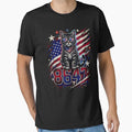 Patriotic Cat 8647 American Flag Vintage Freedom Vibes by FreshVibe Prints