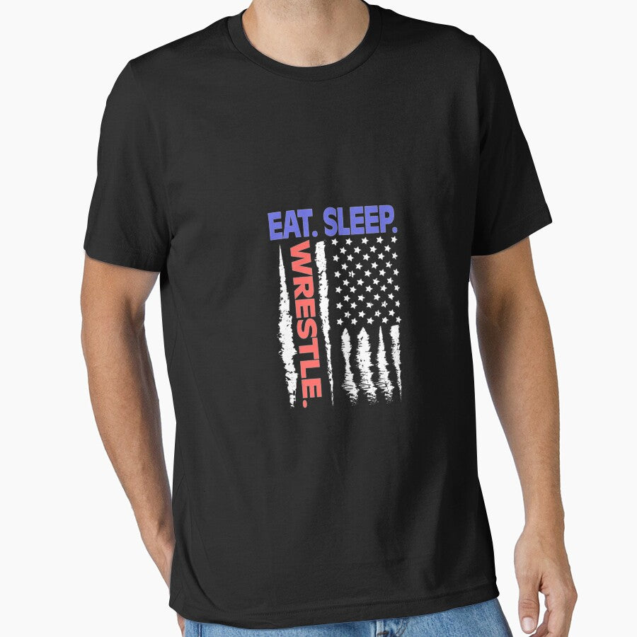 Wrestling Eat Sleep Wrestle Usa Flag by idabry