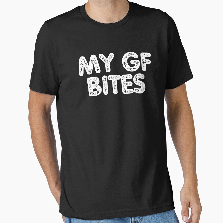 My GF Bites, Funny My Girlfriend Gag for Boyfriend by FarmOfCuties