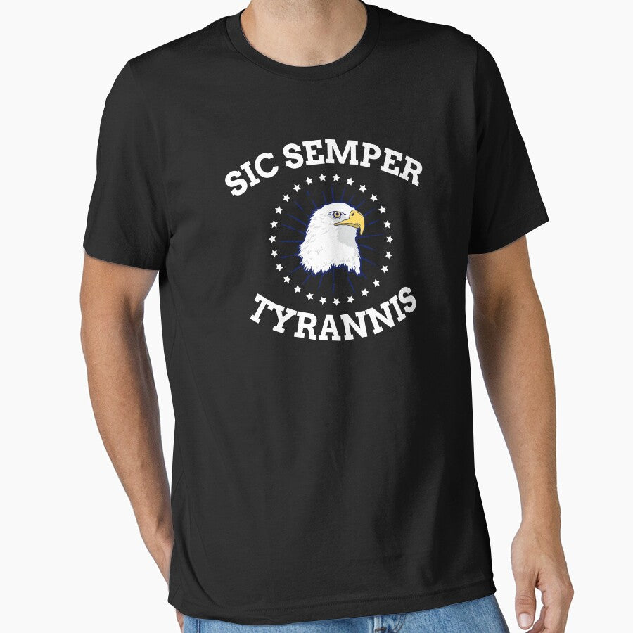 American Patriot Sic Semper Tyrannis Bald Eagle print by jakehughes2015