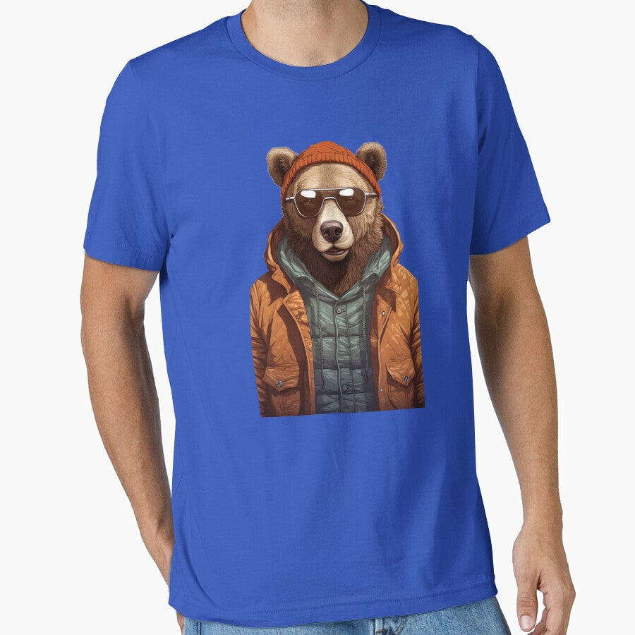 Bear with Beanie Cool guy by Toms Tee