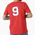 Jersey Number 9 / Player Shirt Number Nine (White with Blue Outline) by STUDIO-72