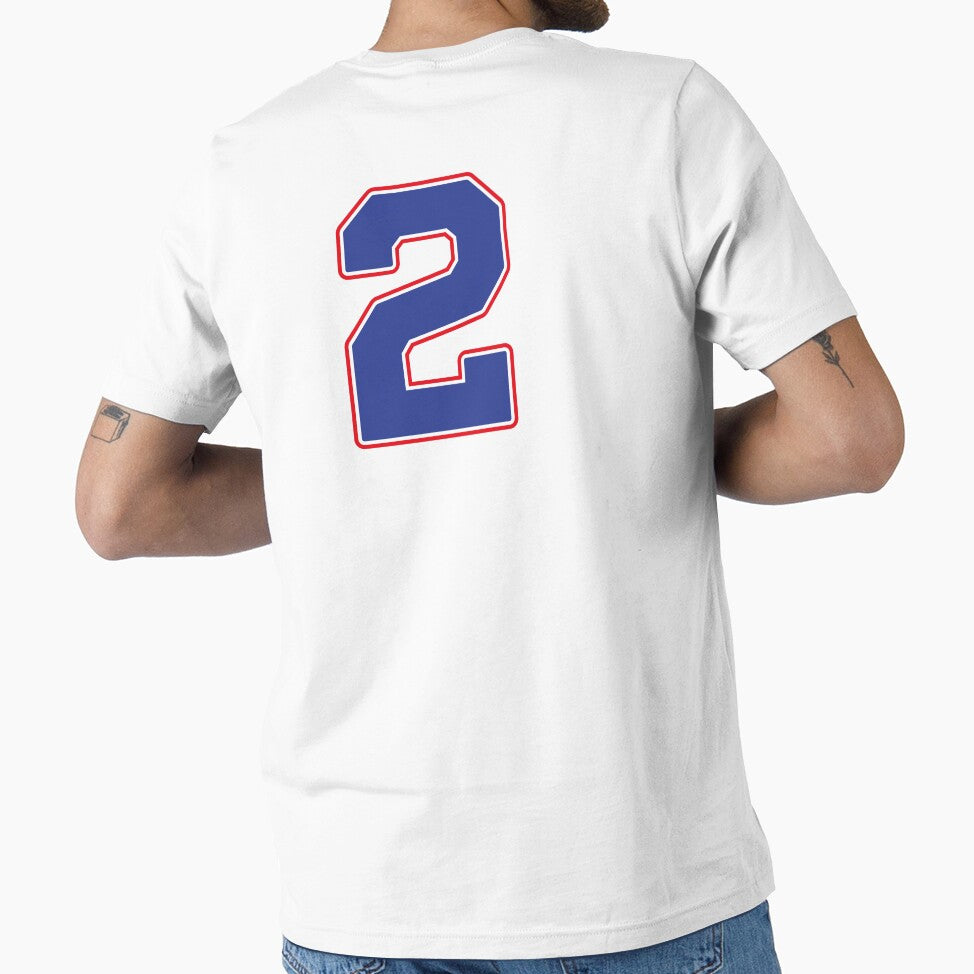 Jersey Number 2 / Player Shirt Number Two (Blue with Red Outline) by STUDIO-72