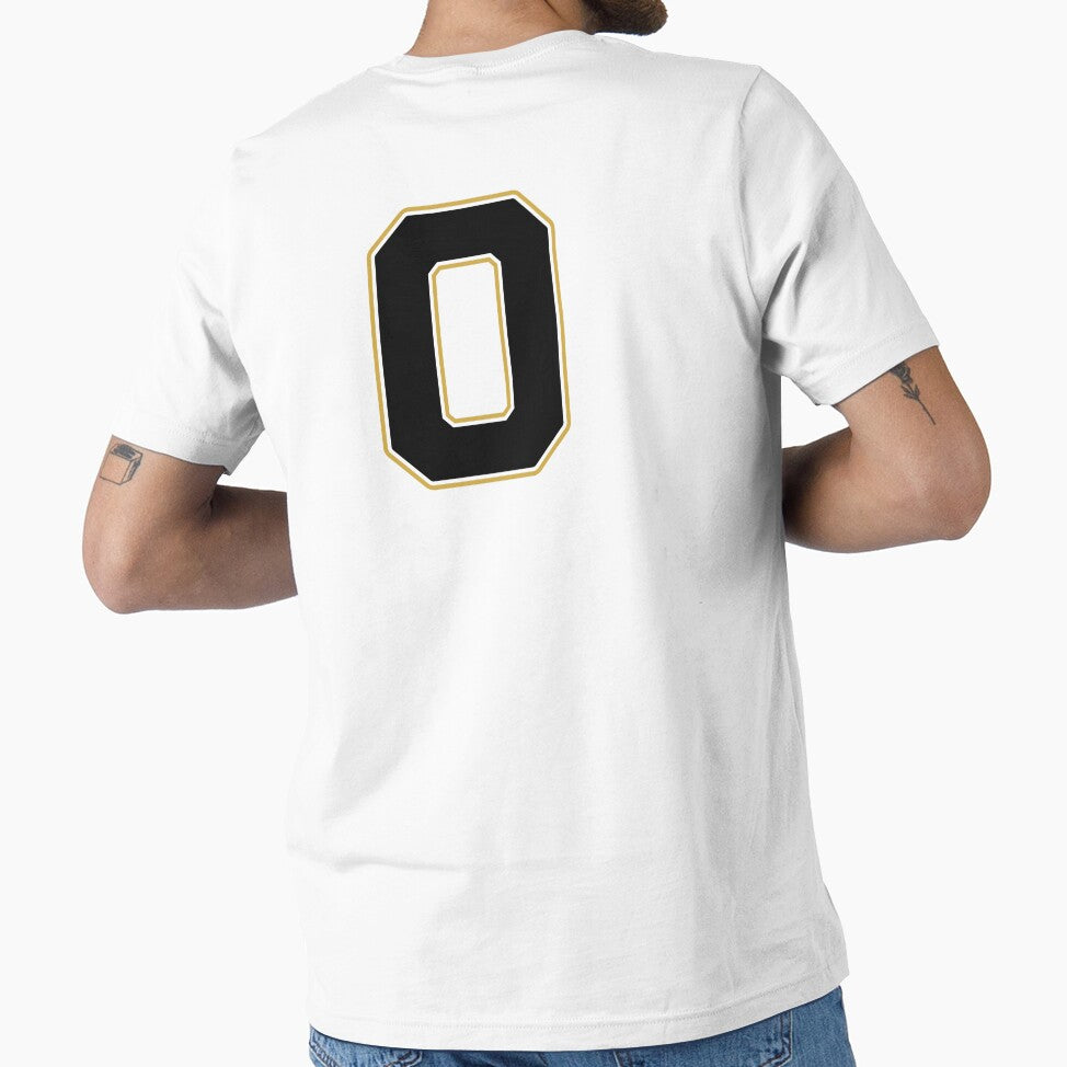 Jersey Number 0 / Player Shirt Number Zero (Black with Gold Outline) by STUDIO-72