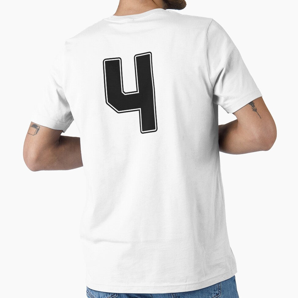 Jersey Number 4 / Player Shirt Number Four (Black with Black Outline) by STUDIO-72