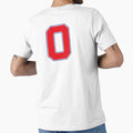 Jersey Number 0 / Player Shirt Number Zero (Red with Blue Outline) by STUDIO-72