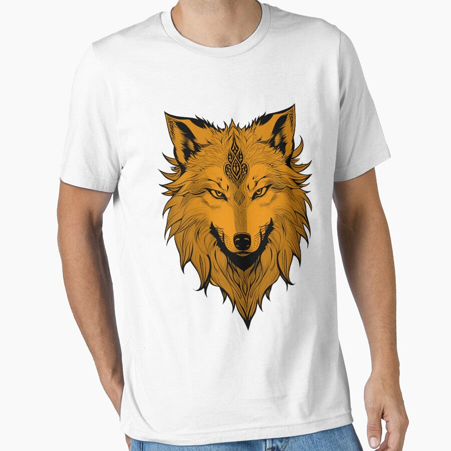 Illustration of a Yellow Wolf in Vector Style by NordicBadger